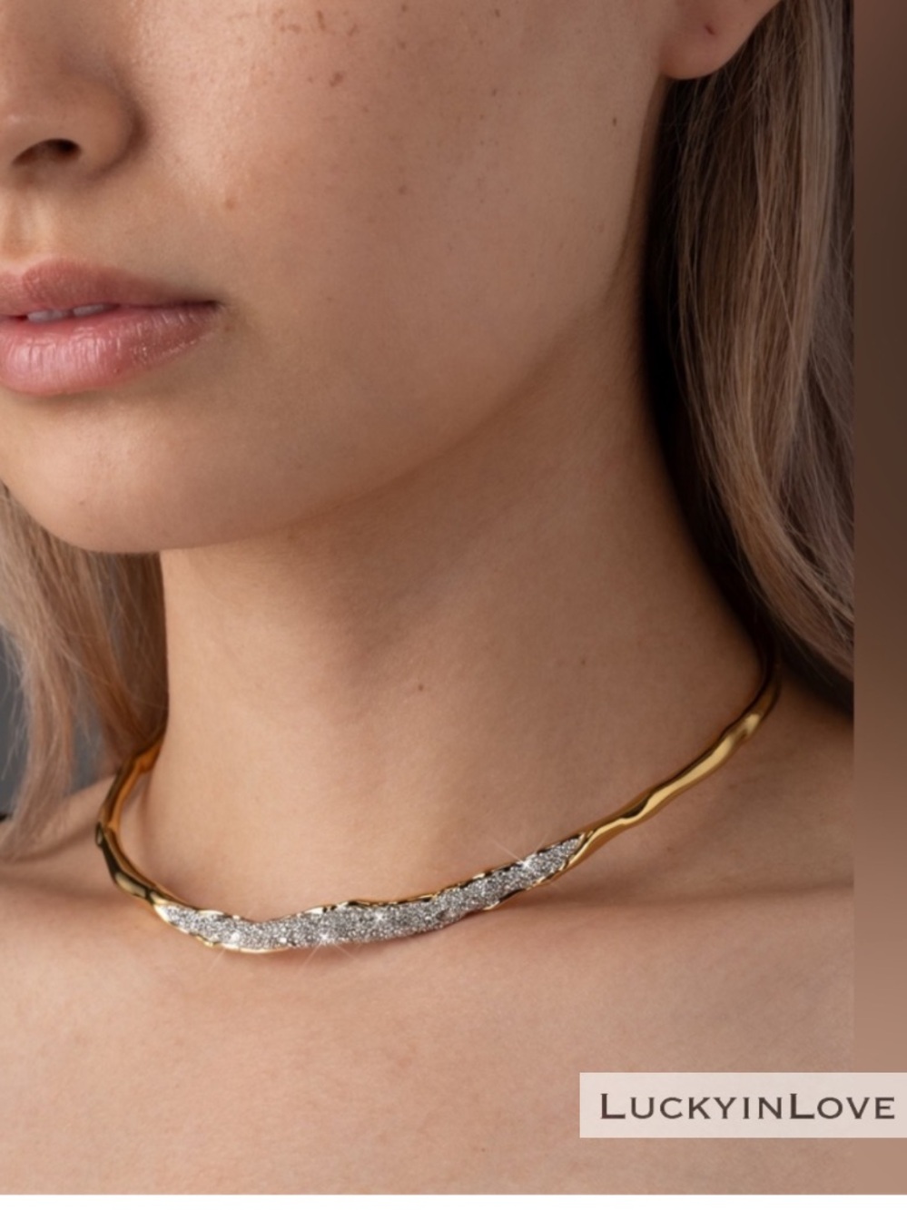 ALEXIS BITTAR • Solanales Gold Crystal Skinny Collar Necklace